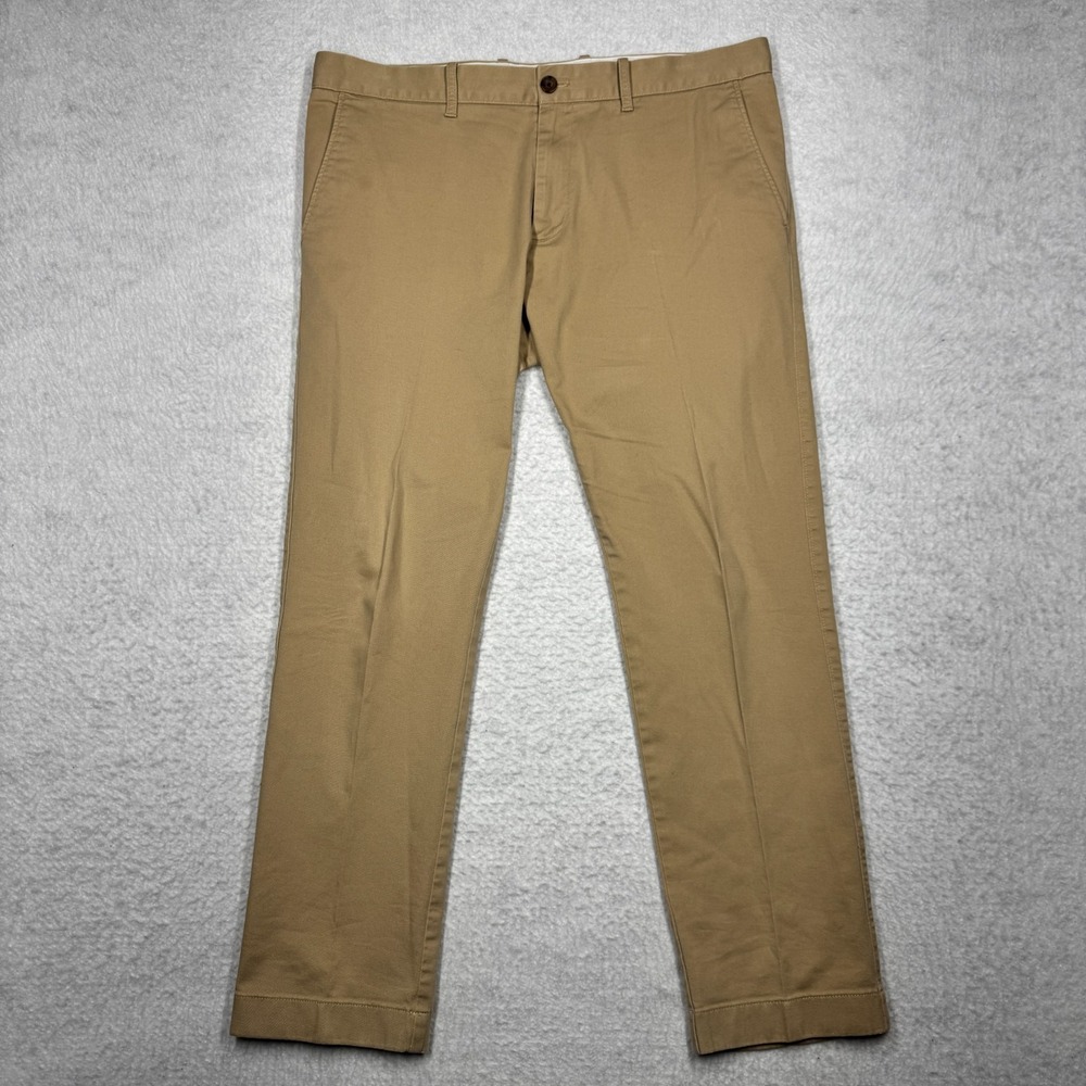 J CREW Chino Pants‎ Mercantile Flex Slim Stretch Khaki Beige Men's Size 35x30